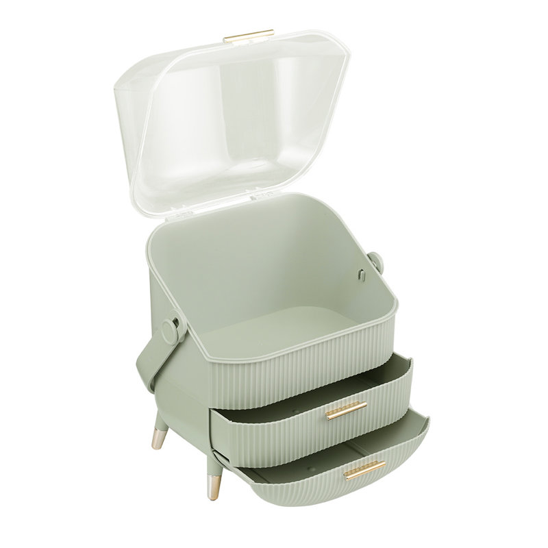 Childers Plastic Makeup Organiser, Green