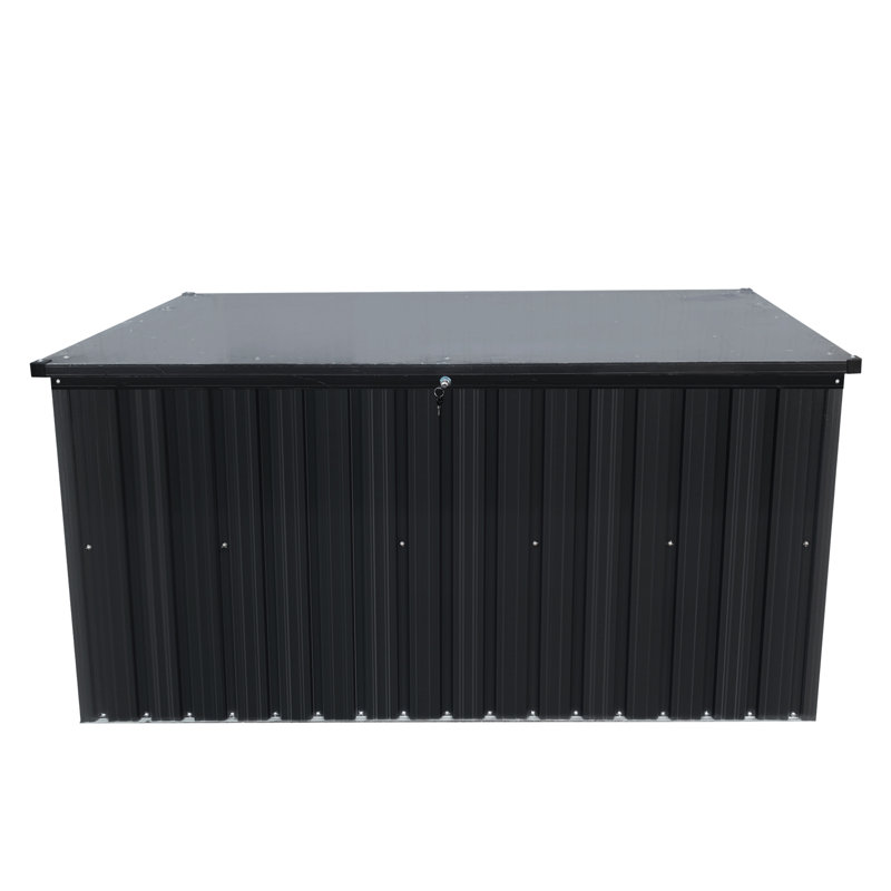 Grande boîte de rangement extérieure en métal - Boîte de rangement de jardin / patio avec cadre en métal durable | 72 po x 34,8 po x 37,4 po, toits imperméables, portes verrouillables | Convient au jardin / patio / terrasse (range-coussins / oreillers / couvertures / jouets / outils) |  Organisateur de jardin incontournable