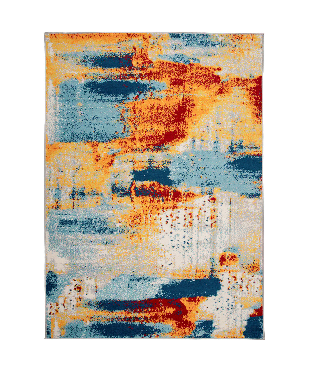 Wrought Studio™ Splash Contemporary Power Loom Blue/Yellow/Red Area Rug ...
