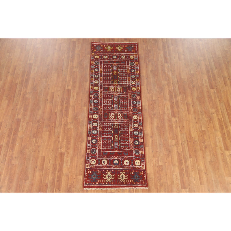 Tapis de couloir indien rouge 3x8