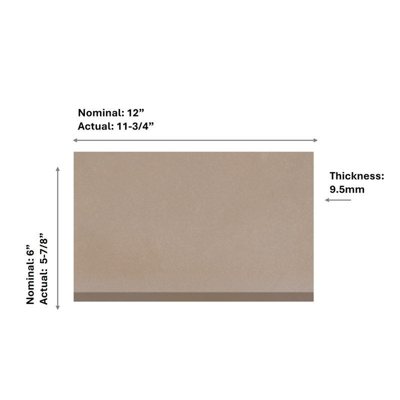 Literary License 12'' L x 6'' W Porcelain Concrete Look Cove Base Tile Trim, Clay