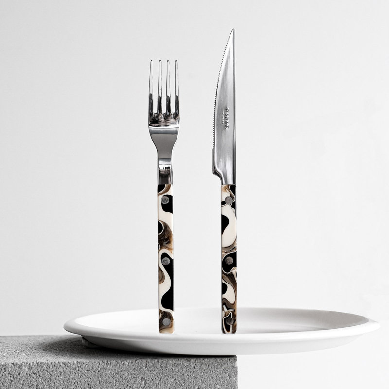 Bistrot Dune 5 - Piece Stainless Steel Flatware Set - Service for 1, Black