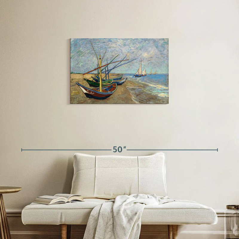 Mehar, bateaux de pêche sur la plage II, H 20 po x l 30 po