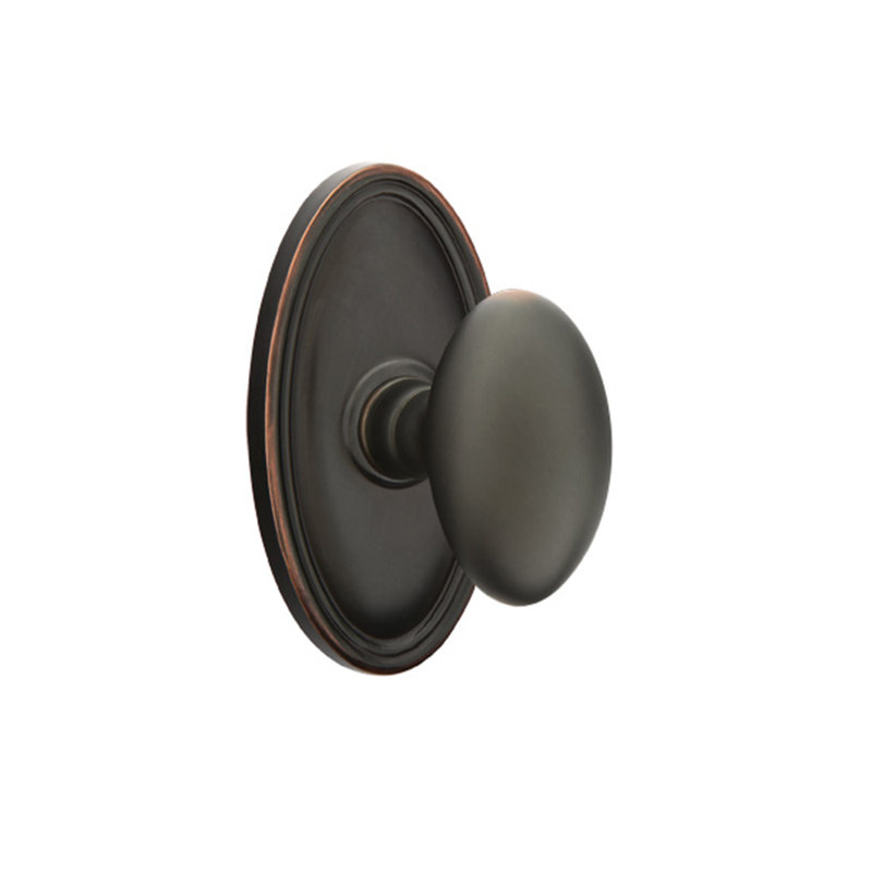 Double Dummy Egg Knob with Oval Rose, Oil Rubbed Bronze