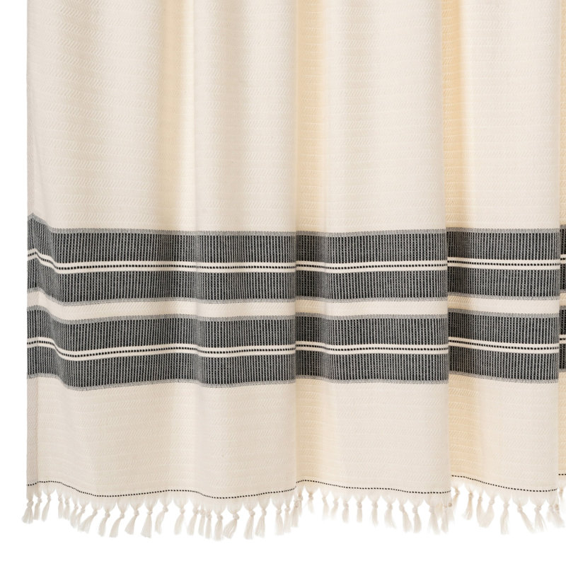 Rideau de douche en coton Costa, Black - 72" x 84"