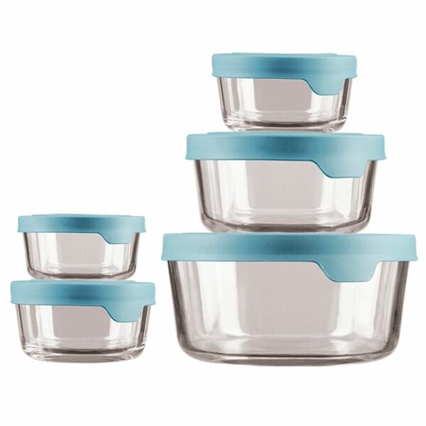 Anchor Hocking Classic Glass Food Storage Containers with Lids, Red,  6-Piece Set, Model Number