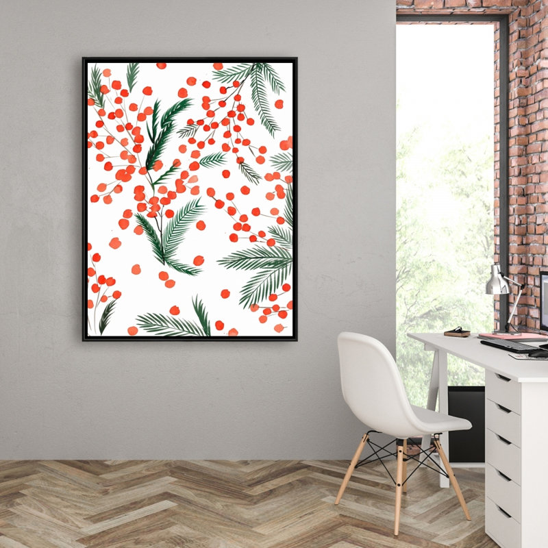 Mistletoe Leaf Pattern Print On Canvas