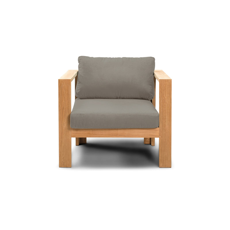 Ando Outdoor 4 - Piece Teak Conversation Set, Canvas Charcoal Sunbrella® Canvas