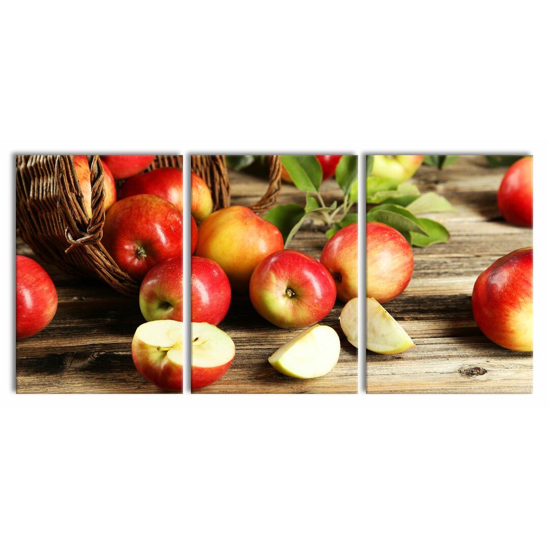 3-tlg. Leinwandbilder-Set Basket of Apples