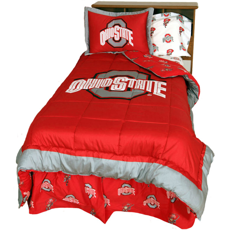 NCAA Sateen Comforter, Twin Comforter + 1 Standard Sham, Ohio State
