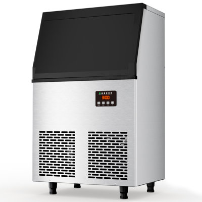 200 Lb. Daily Production Stainless Steel Under Counter/Freestanding Commercial Ice Maker With Clear Cube Ice Ice Scoop & Water Filter | Fridge.com
