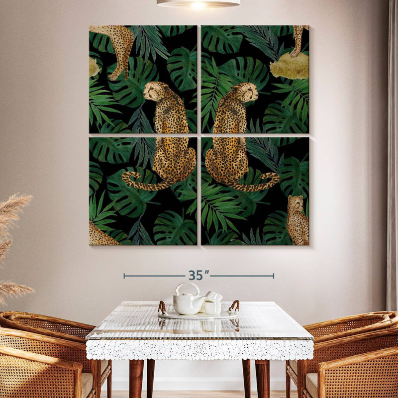 Exotic Cheetahs, 50" H x 50" W