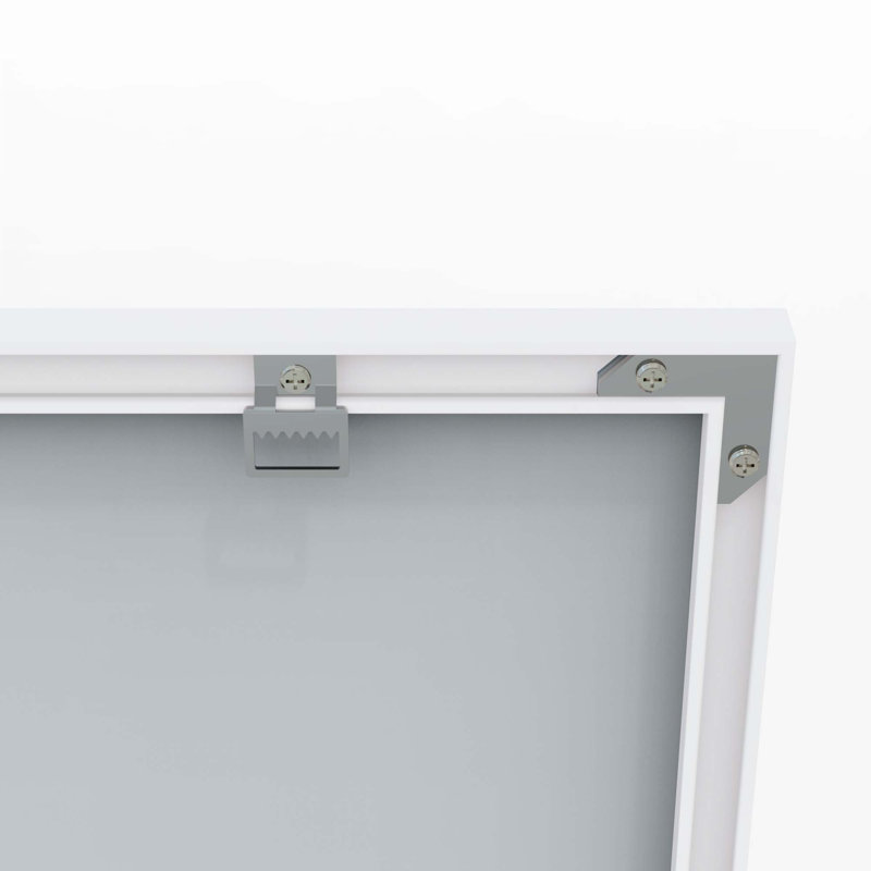 Miroir de salle de bain rectangulaire surdimensionné moderne, Blanc
