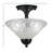 Semi-Flush 2 Bulbs Shown In Matte Black Finish With 12" Italian Bubble Glass