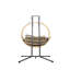 Fauteuil double suspendu pour 2 personnes avec support pour harmonie extérieure, fauteuil pivotant, canapé convertible semi-incliné, coussin toutes saisons, structure robuste de 700 lb, support gris et jaune, réglable