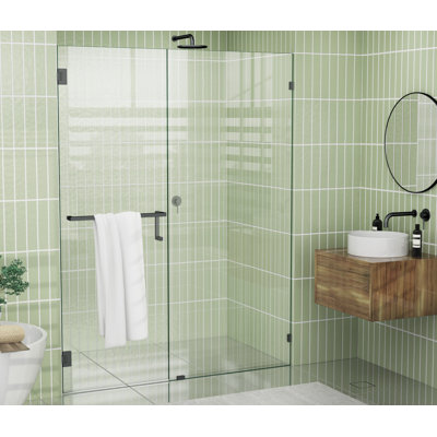 65" W x 78" H Hinged Frameless Shower Door