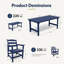 Ensemble de salle à manger d'extérieur 5 pièces en PEHD avec table rectangulaire, trou pour parasol et fauteuils, meubles de patio toutes saisons-804362619-804362616