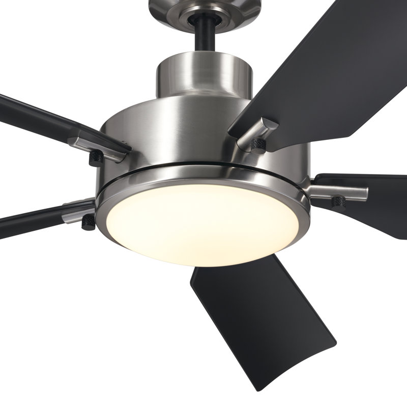 54'' Ceiling Fan with LED Lights, Brushed Stainless Steel