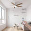 Ventilateur de plafond 52 po encastré avec lumières et télécommande - 5 pales réversibles, contrôle App / Alexa, 6 vitesses de vent, minuterie, pour patio couvert, chambre à coucher, maison de campagne-129879590