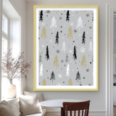 Motif d'arbre de Noël imprimé gris