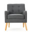 Chaise avec accoudoirs avec dossier gris anthracite, rembourrage supplémentaire pour un confort maximal, dossier gris anthracite de H 25,28 po x l 30,23 po et pieds de style rétro