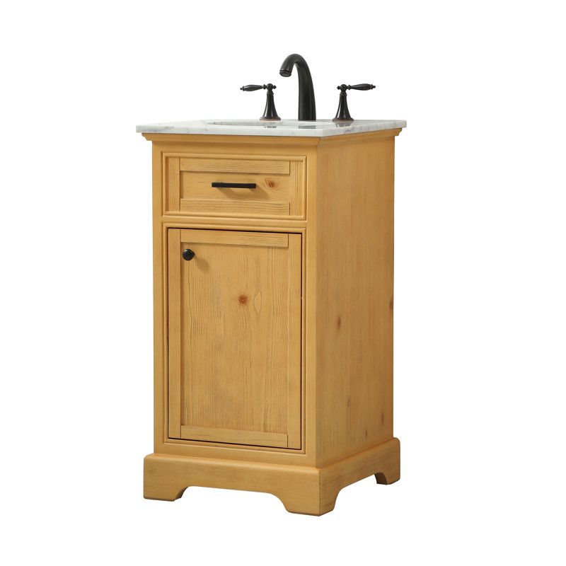 Ensemble de meuble-lavabo simple 19 po Hermes, Brun clair