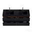 Meuble-lavabo suspendu en noyer de 152 cm (60 po) avec lavabo en surface solide noir mat et tiroirs noirs doux, sans bonde ni robinetterie, préassemblé.-329682009