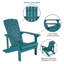 Foyer étoile et lune avec housse en filet et 4 chaises Adirondack en résine de polyester-1393218133