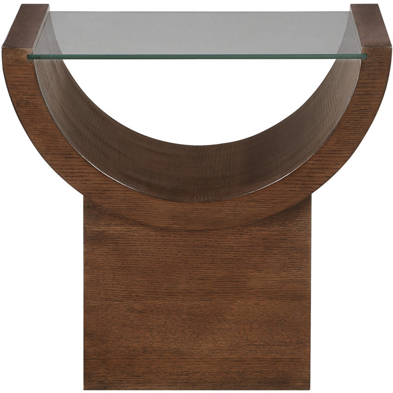 Table de bout en verre Caputto, Brun
