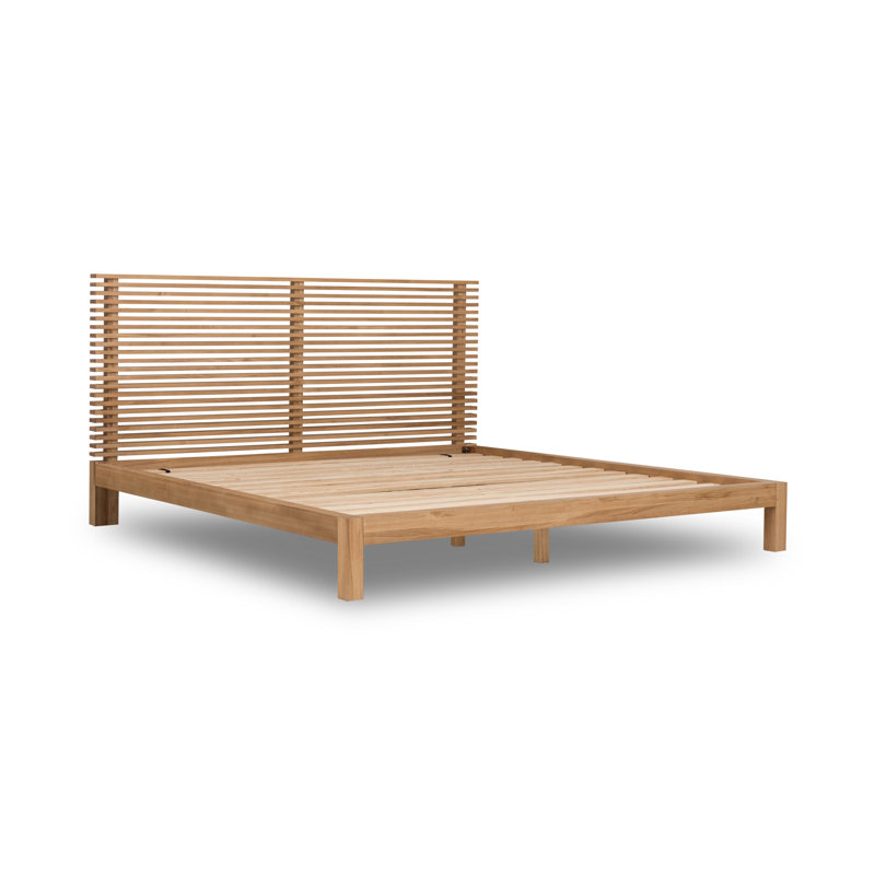 Tanner Flaxen Solid Wood Bed, European Kingsize (160 x 200 cm)