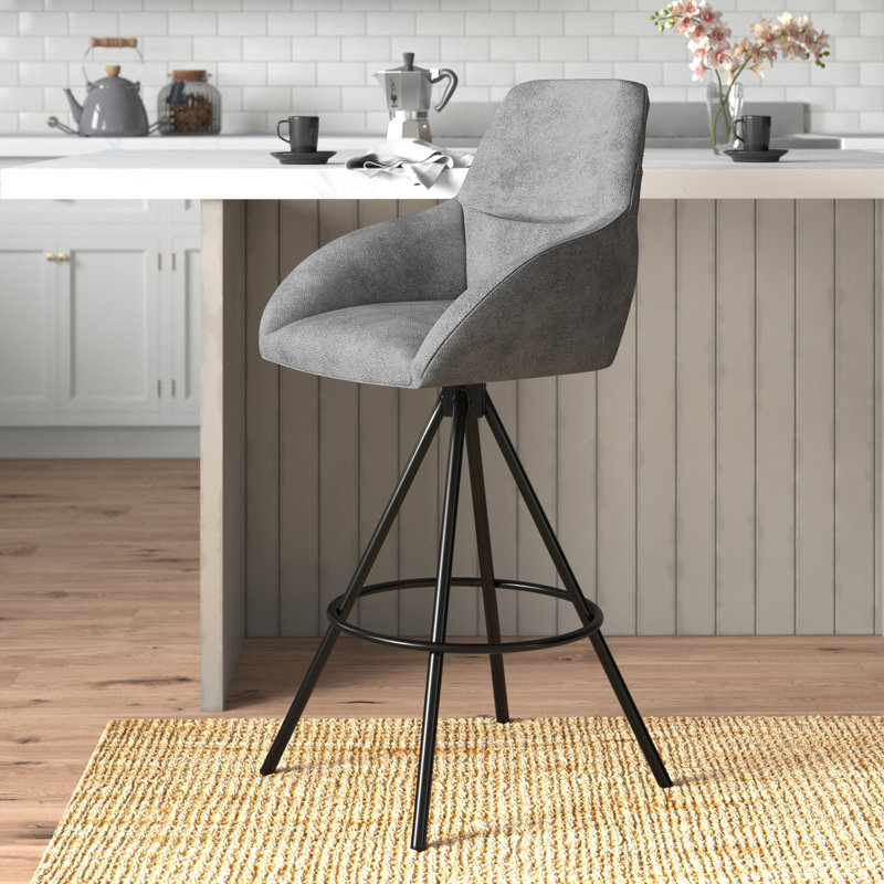 Tabouret de bar ou de bar en métal noir mat Davud, Tabouret de bar (siège d’une hauteur de 30 po)