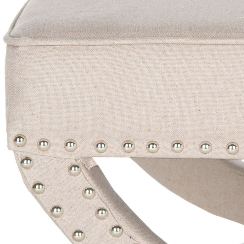 Repose-pieds standard carré de 21,3 po Miamisburg, Lin beige