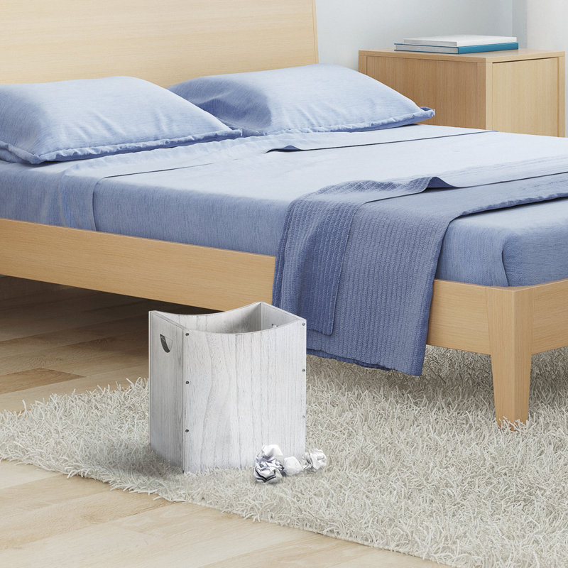Poubelle en bois rustique Gallon, Blanc