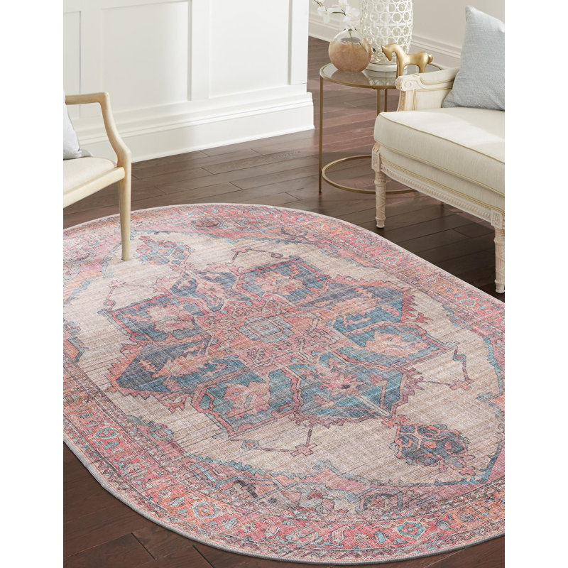 Haag Chenille Floral Indoor Rug, Oval 3'11" x 6'