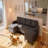 Linen Upholstered Modular Sectional With 2 Ottomans