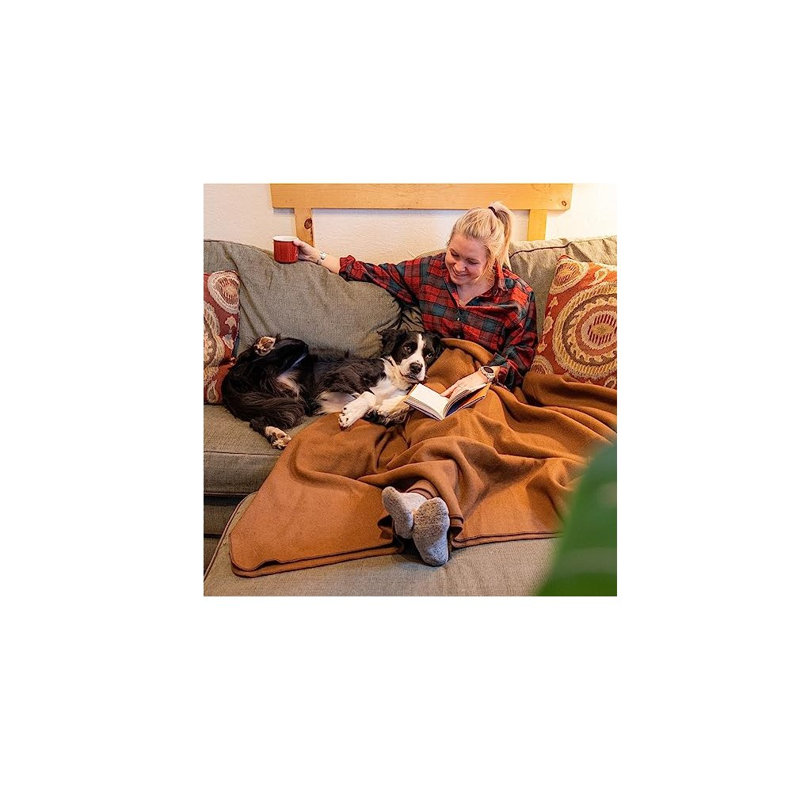 Machine Woven Heated Blanket, Camel