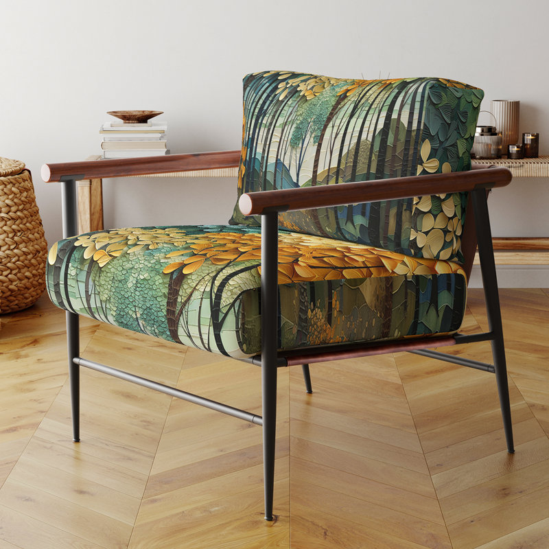 Fauteuil d'appoint rembourré Orange Green Trees, Noir