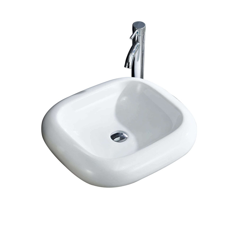 Modern Ceramic Square Vessel Bathroom Sink