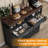 47" Farmhouse Buffet Cabinet with 4 Doors, Kitchen Storage Cabinet & Sideboard, Large Coffee Bar Cabinet with Adjustable Shelves for Dining Room, Entryway, Living Room, Buffet Sideboard, Black