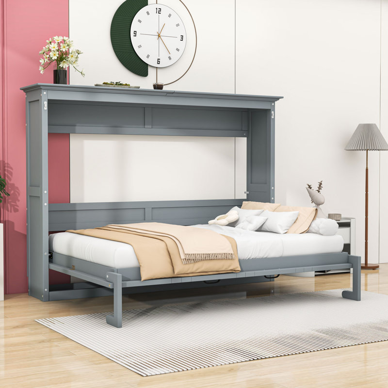 Lit escamotable Wooden, Gris