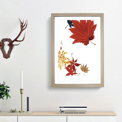 Maple Leaves by Shibata Zeshin - Framed Print