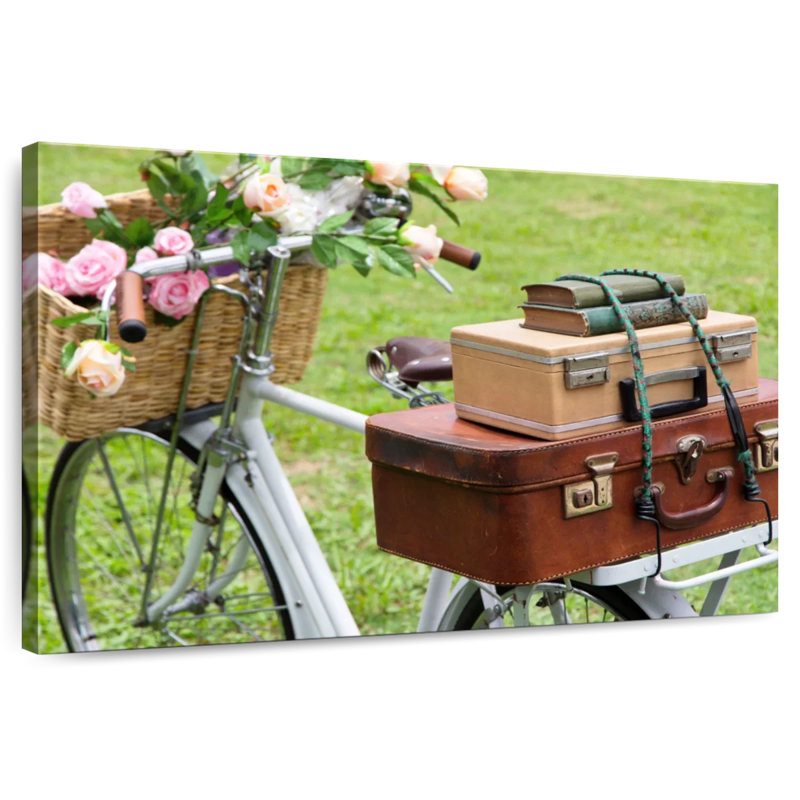 Senne voyage à vélo rétro, H 16 po x l 24 po