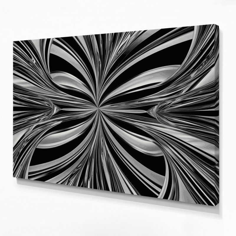 Art mural sur toile noir Op Art 3, H 12 po x l 18 po