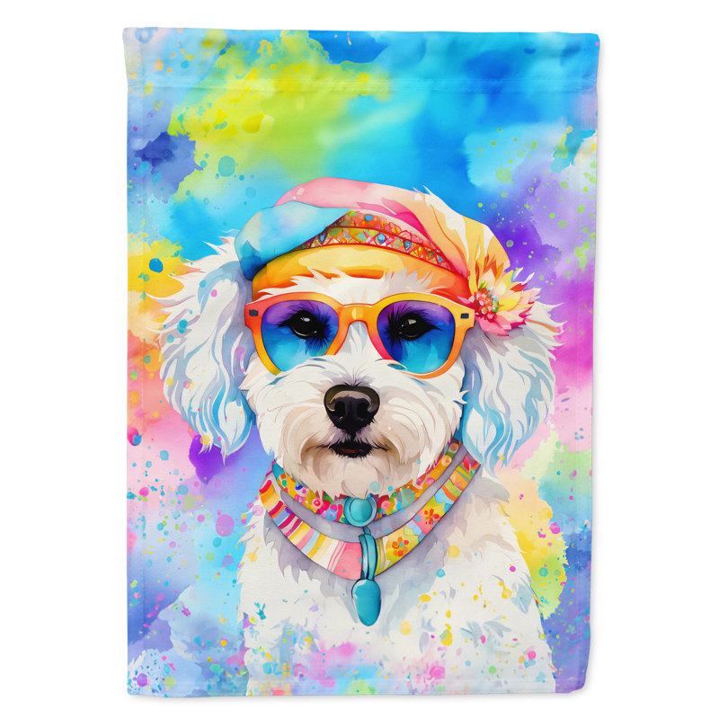 Drapeau de jardin Hippie Dawg, Bichon frisé