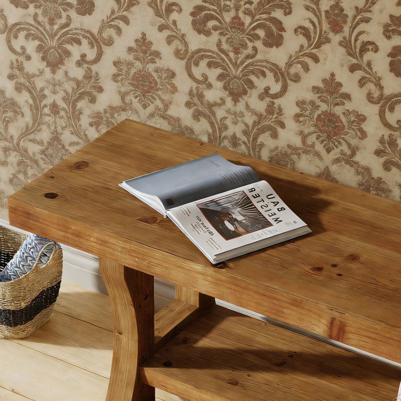 Solid Wood Bench, Brown
