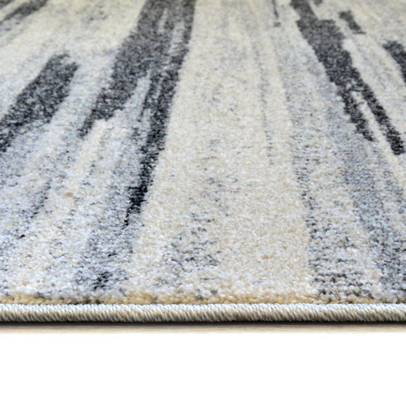 Deneco Grey Watercolour Rug, Rectangle 13'4" x 19'2"