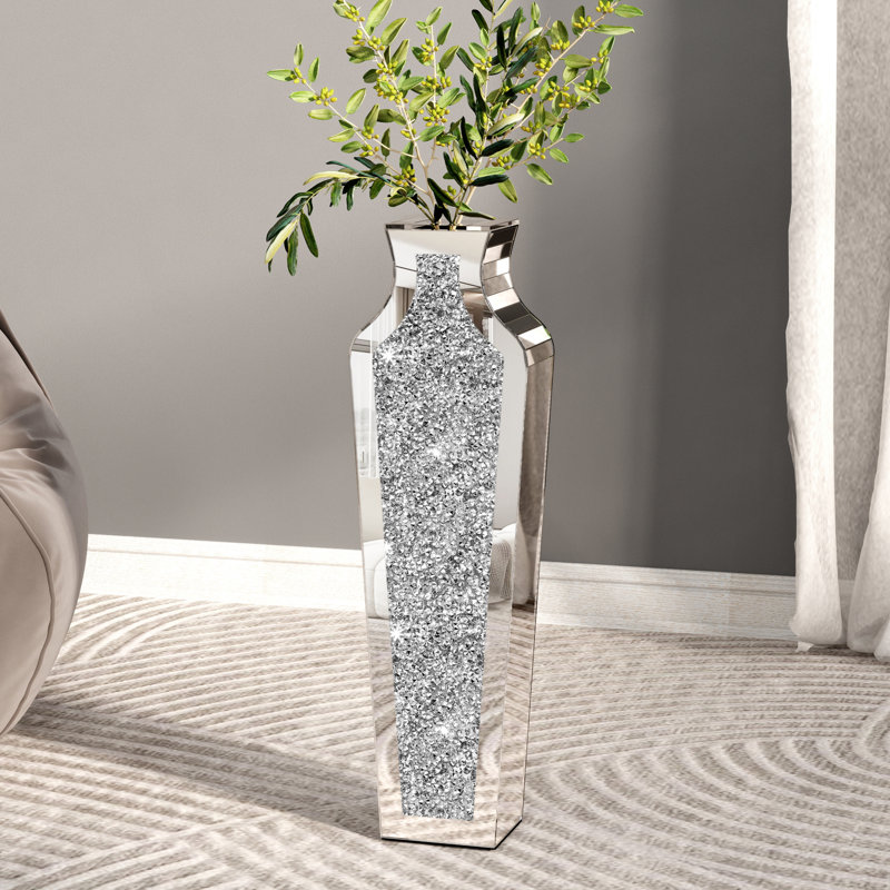 DeGrailly Vase de Sol en Verre Cristal, H 18,11 po x l 5,43 po x P 3,23 po