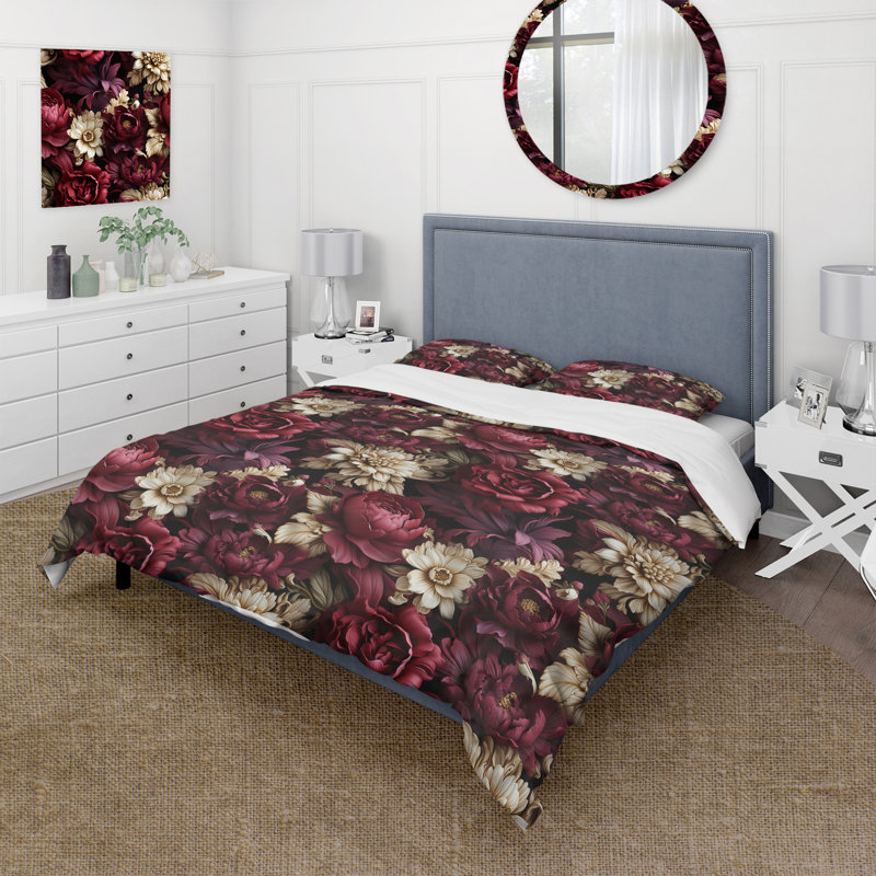 Renaissance Revival Victorian Pattern IX - Ensemble de housse de couette à motif floral