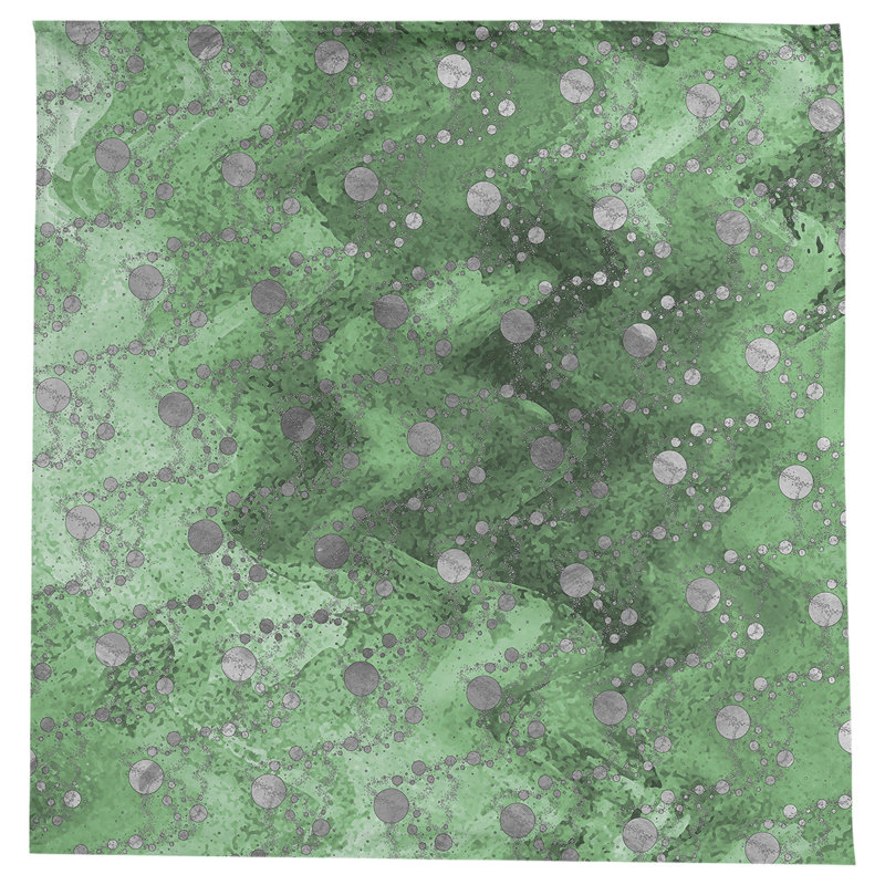 Leffel Abstract Square Tablecloth, Light Green/Gray