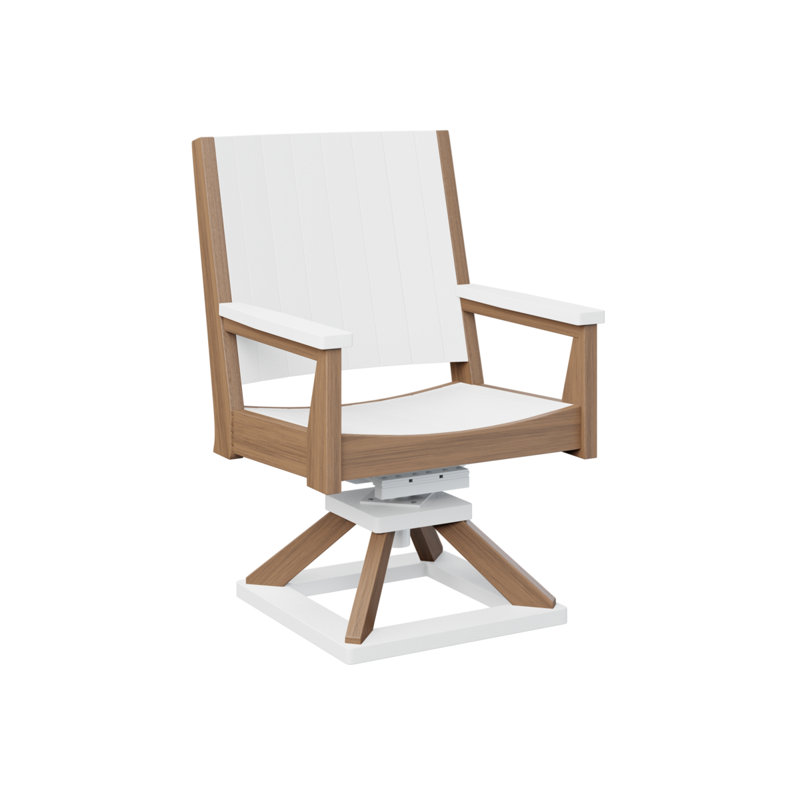 Mayhew Outdoor Dining Armchair, White/Antique Mahogany